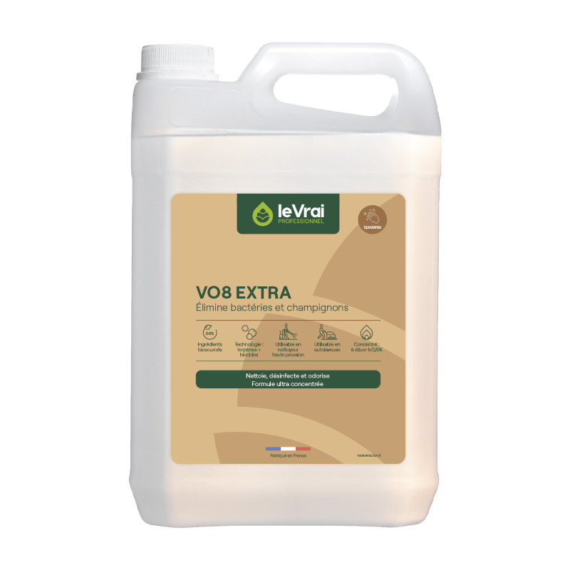 VO8 EXTRA - Bidon 5 L - Nettoyant dsinfectant matriels vides et locaux ordures