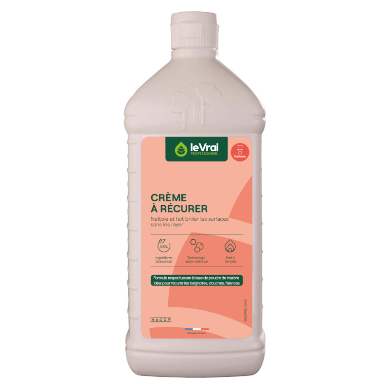 CREME A RECURER - Bidon 1 L - Nettoyant surfaces mail, inox, faence, stratifi