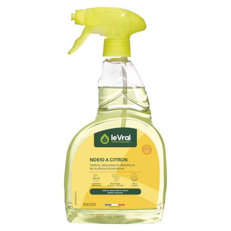 ND 610 A CITRON - Pulv.750ml - Dtergeant dsinfectant alimentaire multisurfac