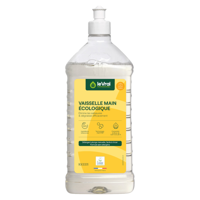 VAISSELLE MAIN ECOLOGIQUE - Bidon 1 L - Liquide vaisselle enzymatique