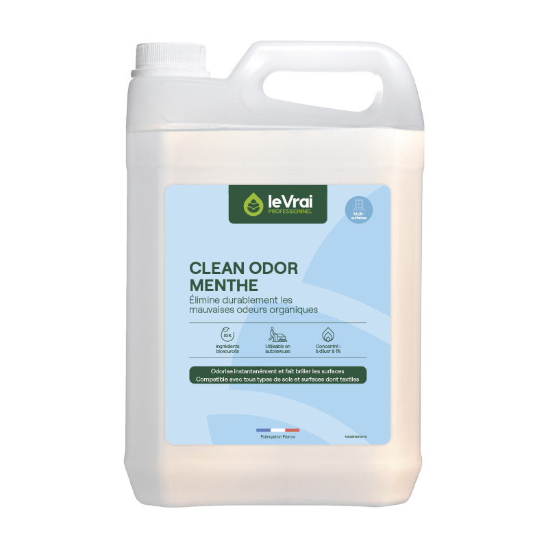 CLEAN ODOR MENTHE - Bidon 5 L - Odorisant enzymatique toilettes urinoirs