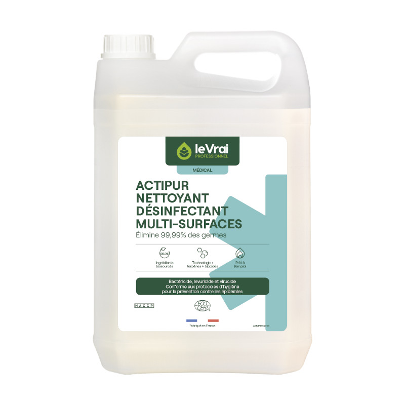 ACTIPUR DESINFECTANT MULTISURFACES PAE - Bidon de 5 L - ECOCERT